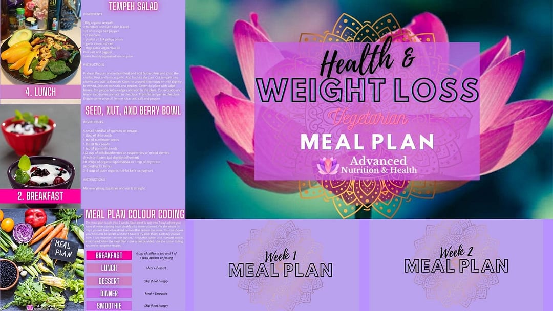 Vegetarian Low Carb Keto Meal Plan for weight loss and health